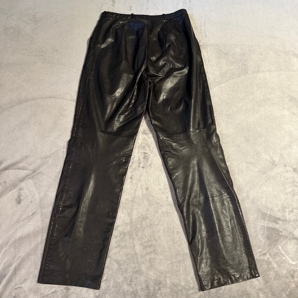 Vintage 80s Leather Motorcycle Pants Black Retro Women’s Sterling Stall 31x31 - Picture 7 of 10